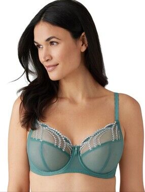 Wacoal 855304 Evocative Edge Underwire Bra Green Sz 40G